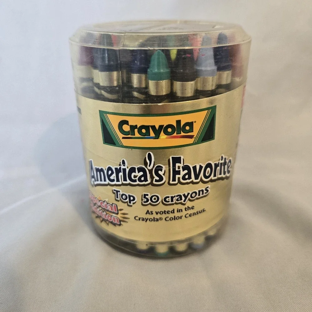 Vintage CRAYOLA America's Favorite Top 50 Crayons Special Edition 2001 Screw Top